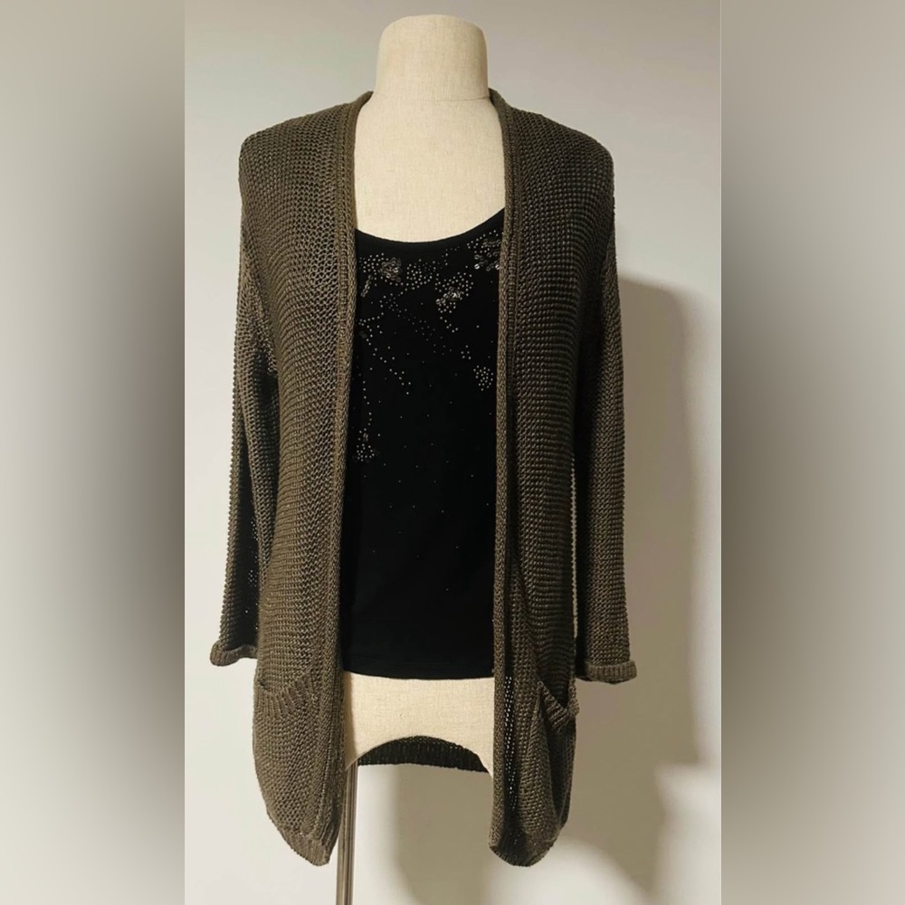 H&M: Brown Open-Front Cardigan